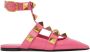 Valentino Garavani Pink Calfskin Roman Stud Ballet Flats - Thumbnail 1