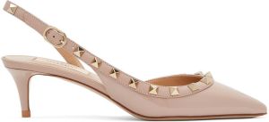 Valentino Garavani Pink Patent Rockstud Slingback Pumps