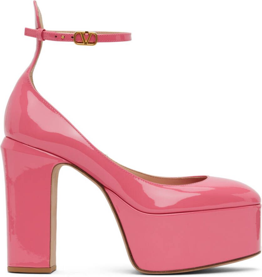 Valentino Garavani Pink Tan-Go Platform Pump Heels