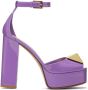 Valentino Garavani Purple One Stud Platform Sandals - Thumbnail 1
