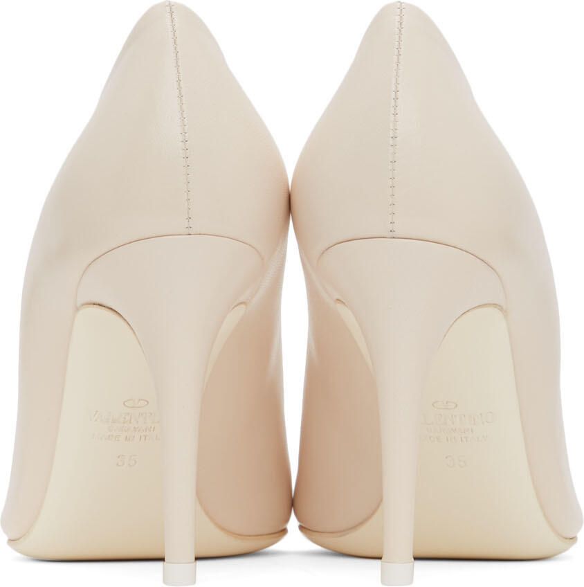 Valentino Garavani Beige & Black Rockstud Alcove Heels