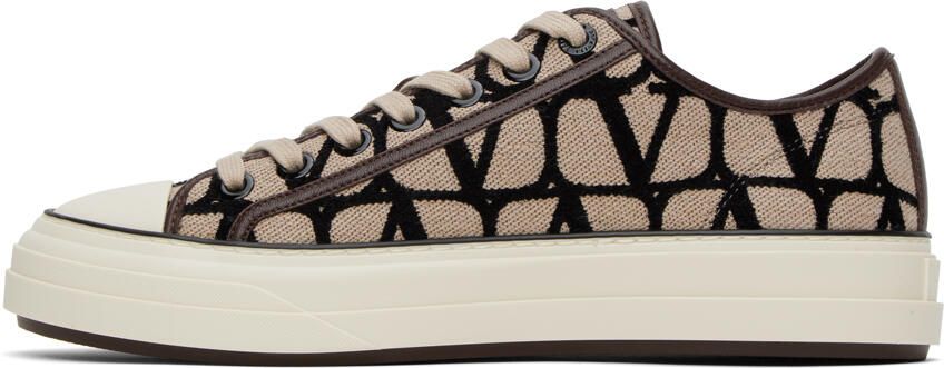 Valentino Garavani Beige & Black Totaloop Sneaker - Picture 3