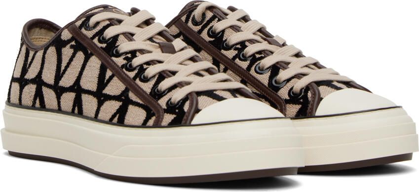 Valentino Garavani Beige & Black Totaloop Sneaker - Picture 2