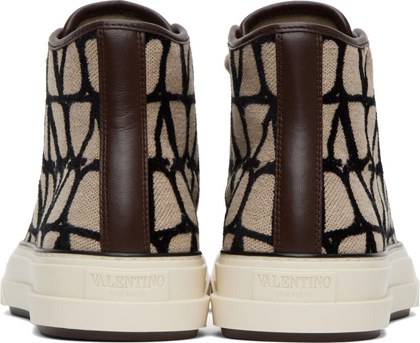 Valentino Garavani Beige & Black Totaloop Sneakers - Picture 1
