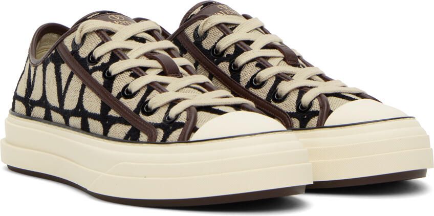 Valentino Garavani Beige Iconographe Sneakers - Picture 2