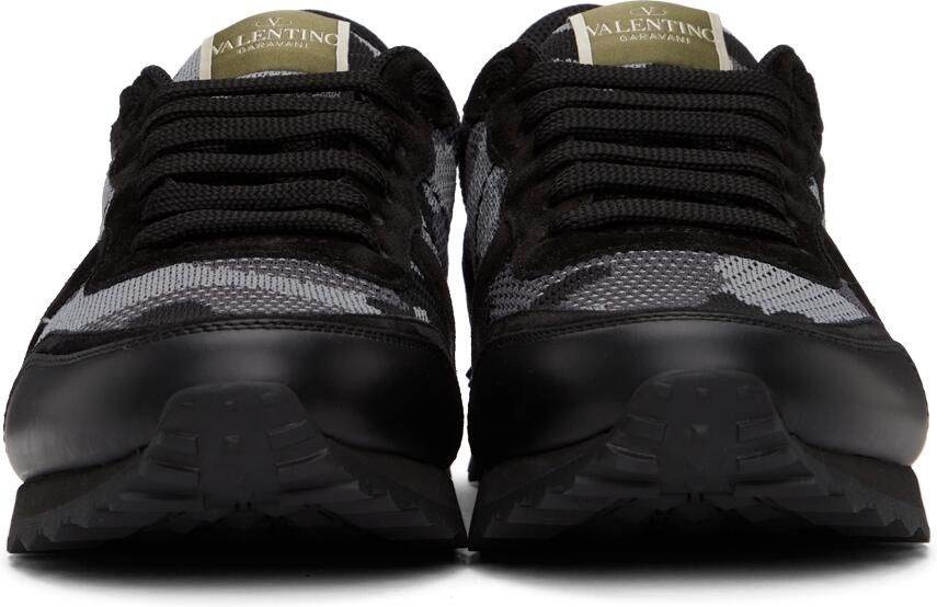 Valentino Garavani Black & Grey Rockrunner Sneakers - Picture 2