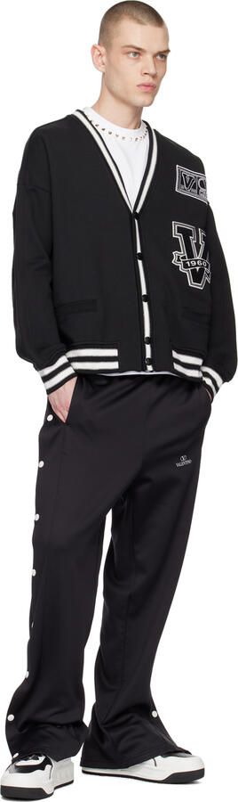 Valentino Garavani Black & White One Stud Sneakers - Picture 4