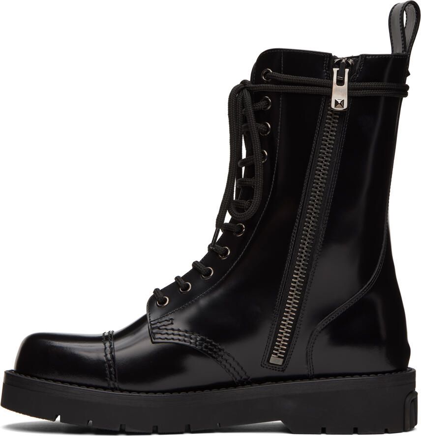 Valentino Garavani Black Camden Combat Boots - Picture 2