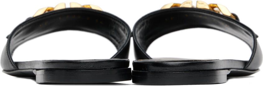 Valentino Garavani Black Chain Slides - Picture 3
