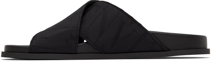 Valentino Garavani Black Jacquard 'VLTN' Sandals - Picture 3