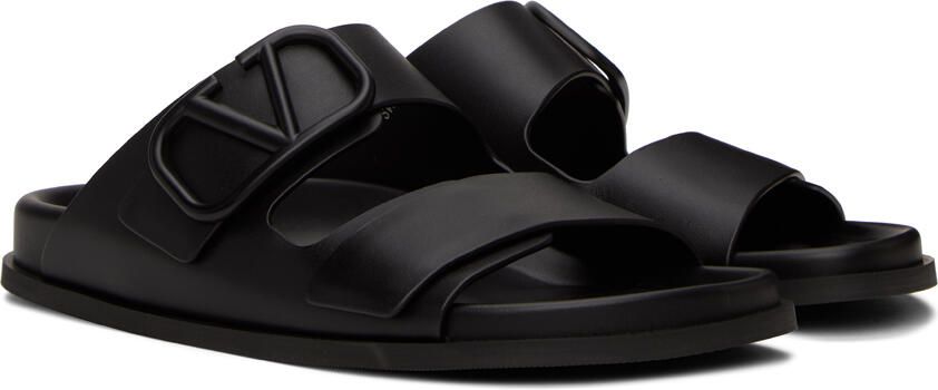 Valentino Garavani Black Molded Slides - Picture 2