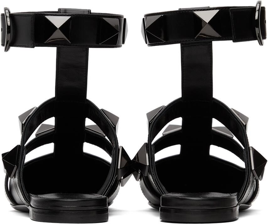 Valentino Garavani Black Monotone Roman Stud Slippers