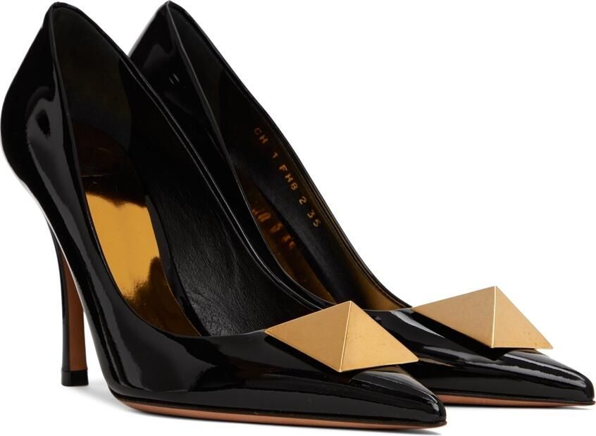 Valentino Garavani Black One Stud Heels - Picture 2