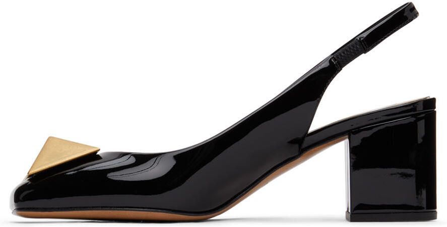 Valentino Garavani Black One Stud Slingback 60 Heels - Picture 4