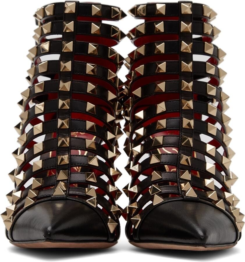 Valentino Garavani Black Rockstud Alcove Boots - Picture 1
