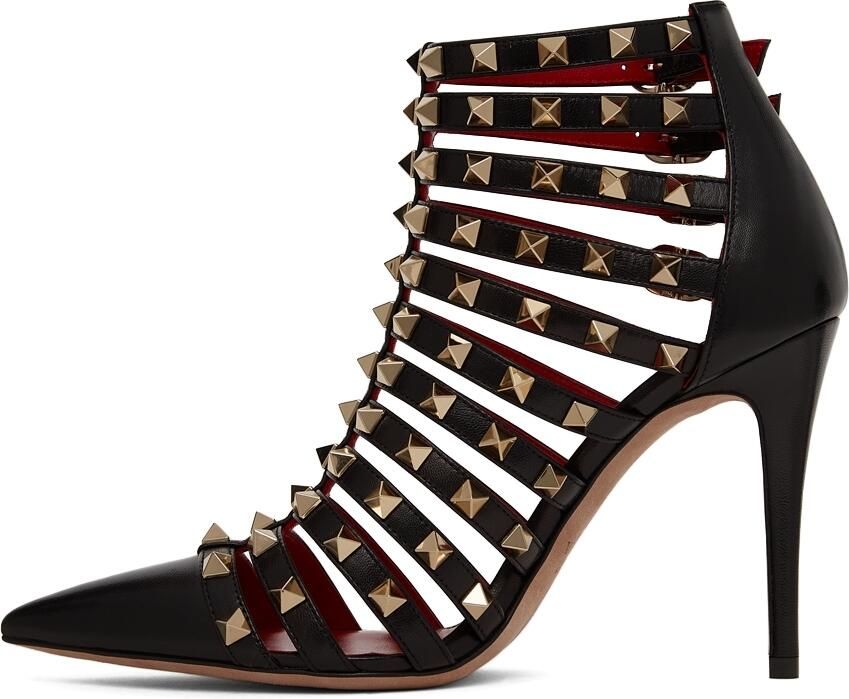 Valentino Garavani Black Rockstud Alcove Boots - Picture 3