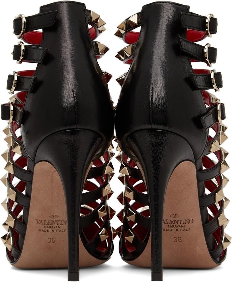 Valentino Garavani Black Rockstud Alcove Boots - Picture 2