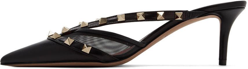 Valentino Garavani Black Rockstud Alcove Mules - Picture 4