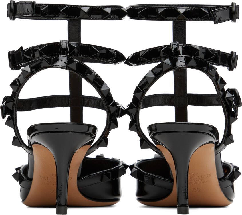 Valentino Garavani Black Rockstud Caged Heels
