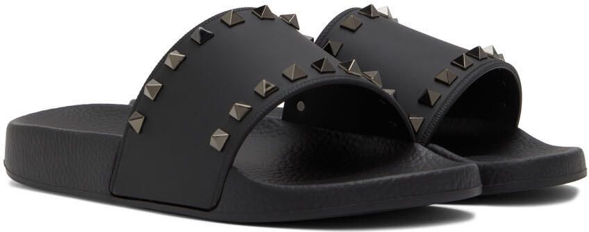 Valentino Garavani Black Rockstud Slides - Picture 2