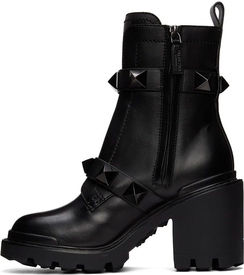 Valentino Garavani Black Roman Stud Ankle Boots