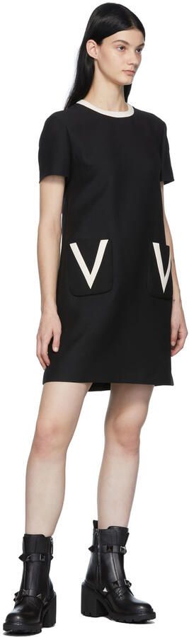 Valentino Garavani Black Roman Stud Ankle Boots - Picture 4