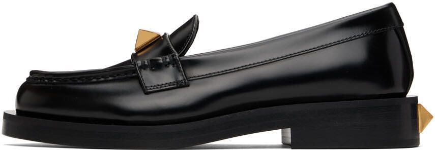Valentino Garavani Black Roman Stud Loafers - Picture 3