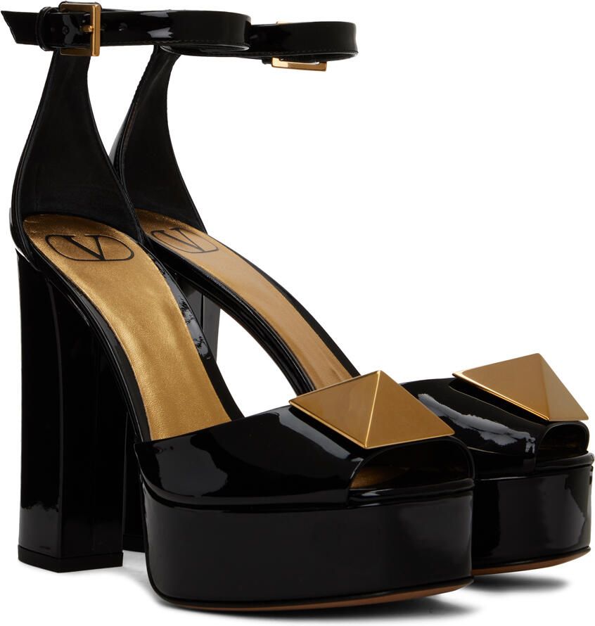 Valentino Garavani Black Stud 120 Heeled Sandals