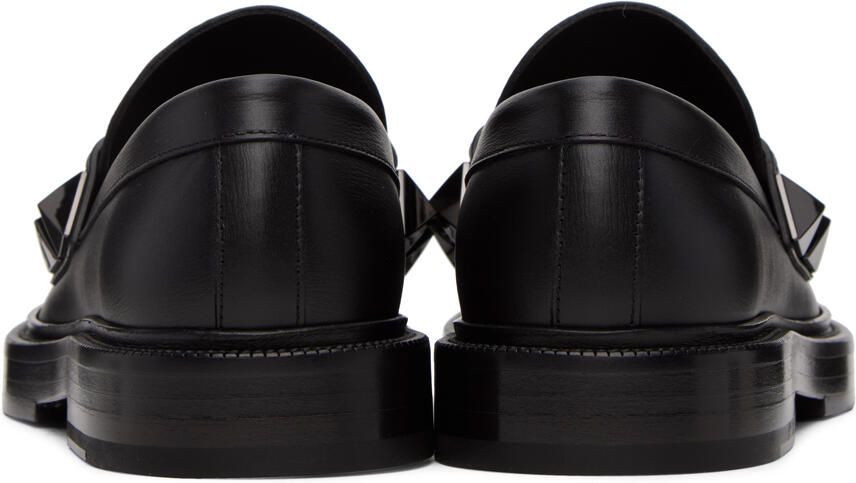 Valentino Garavani Black Stud Sign Loafers