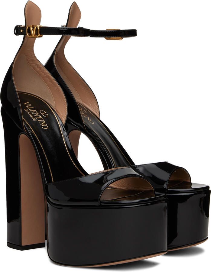 Valentino Garavani Black Tan-Go 155 Heeled Sandals - Picture 2
