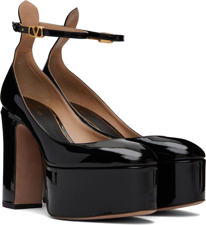 Valentino Garavani Black Tan-Go Heels - Picture 2