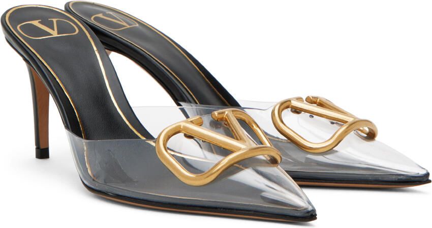 Valentino Garavani Black VLogo Heels - Picture 2