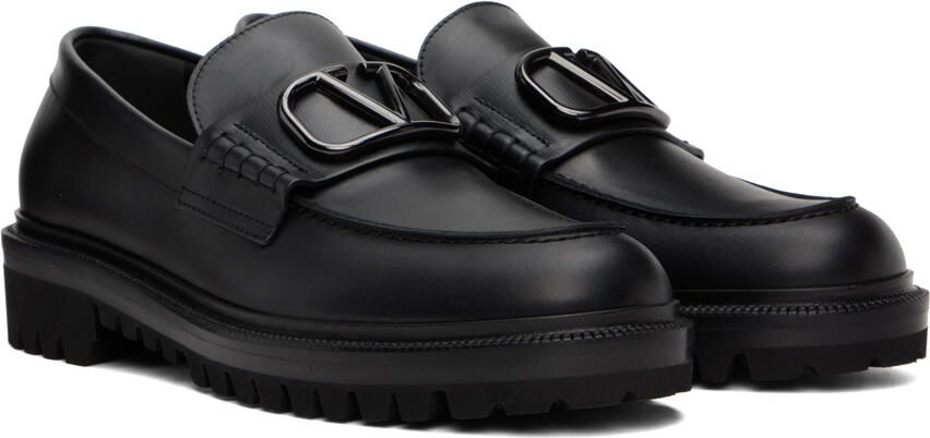Valentino Garavani Black VLogo Loafers - Picture 2