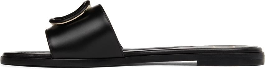 Valentino Garavani Black VLogo Sandals - Picture 4