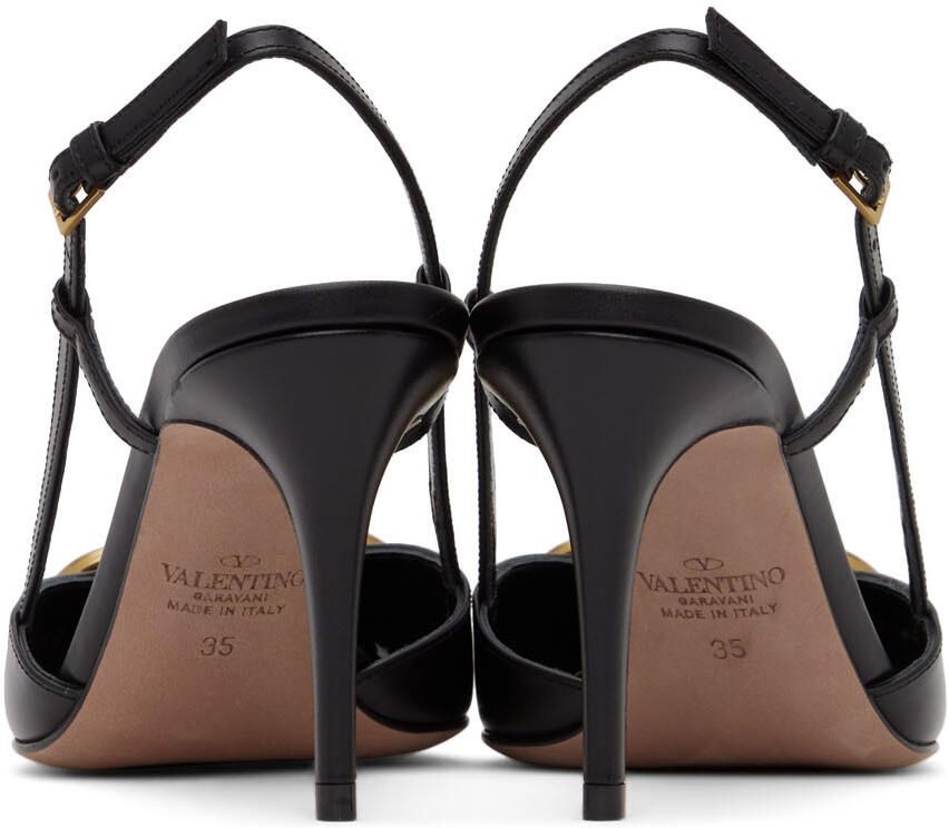 Valentino Garavani Black VLogo Slingback Heels