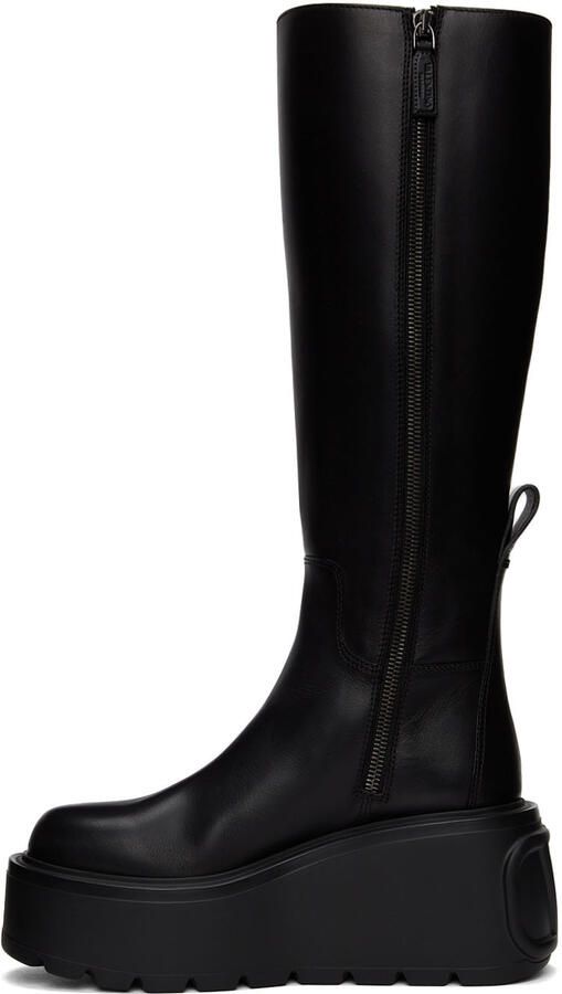 Valentino Garavani Black Vlogo Uniqueform Tall Boots