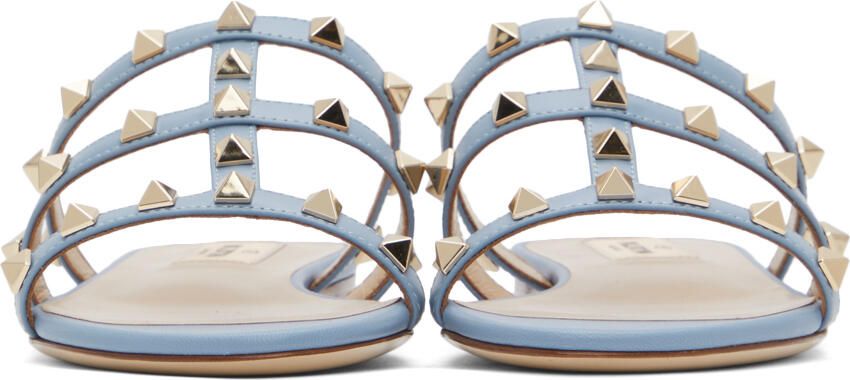 Valentino Garavani Blue Rockstud Cage Sandals - Picture 3