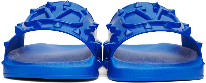 Valentino Garavani Blue Rubber Summer VLogo Slides - Picture 3