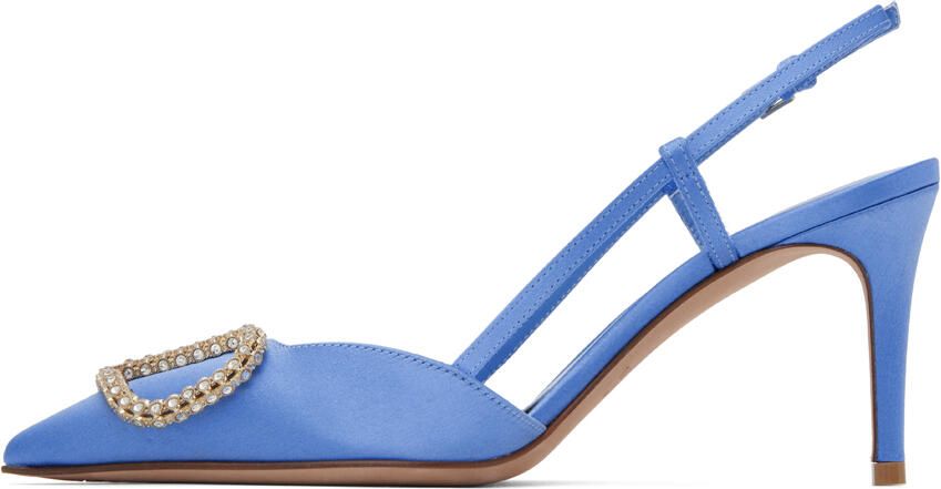 Valentino Garavani Blue VLogo Heels - Picture 3