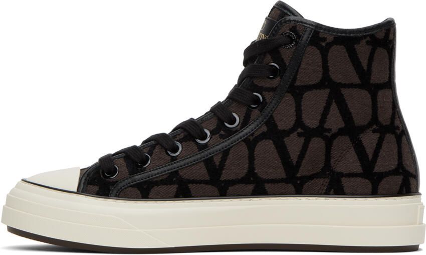 Valentino Garavani Brown & Black Totaloop Sneakers - Picture 3