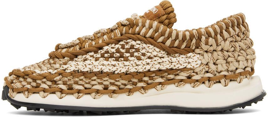 Valentino Garavani Brown Crochet Sneakers - Picture 3