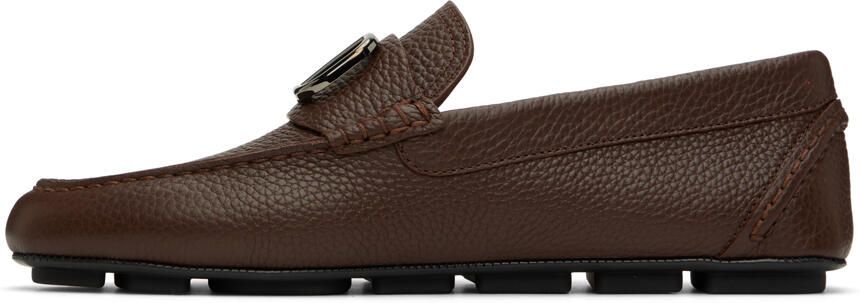 Valentino Garavani Brown Driving Loafers - Picture 3