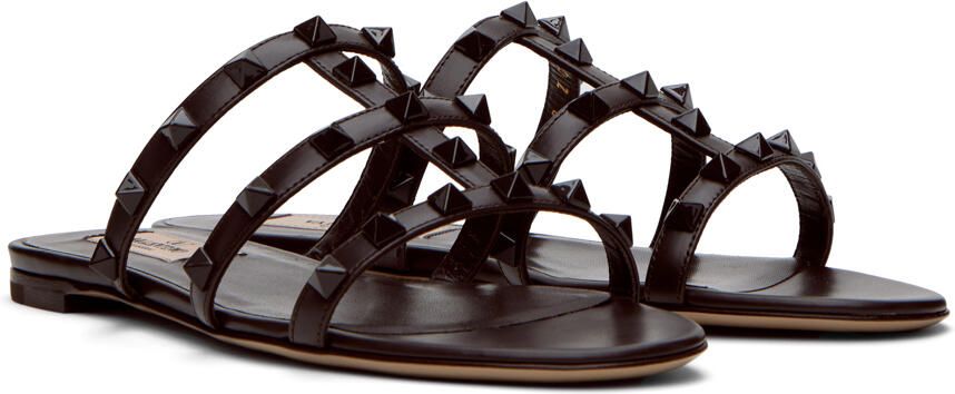 Valentino Garavani Brown Rockstud Sandals - Picture 2