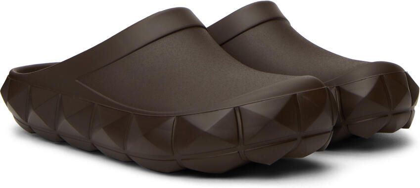 Valentino Garavani Brown Roman Stud Turtle Clogs - Picture 2