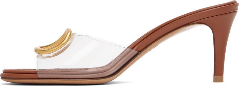 Valentino Garavani Brown VLogo Heeled Sandals - Picture 3