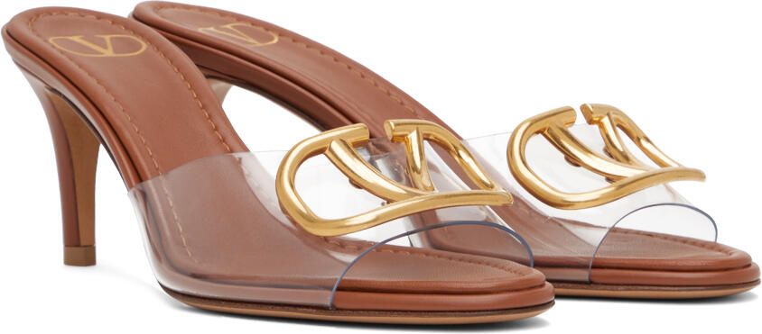 Valentino Garavani Brown VLogo Heeled Sandals - Picture 2
