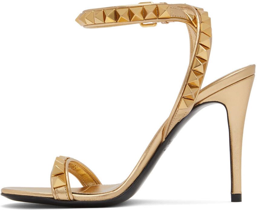 Valentino Garavani Gold Rockstud No Limit Heeled Sandals - Picture 3