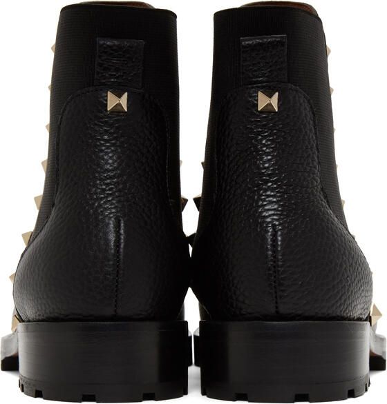 Valentino Garavani Grained Leather Rockstud Boots - Picture 3