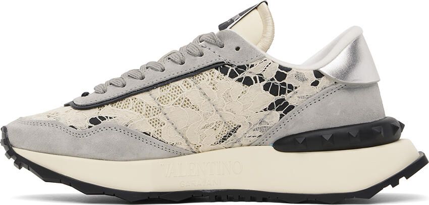 Valentino Garavani Gray Lacerunner Sneakers - Picture 3