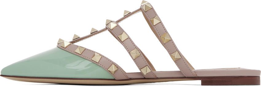 Valentino Garavani Green Rockstud Mules - Picture 4